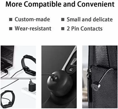 Magnetic Charging Cable 0.5 m Magnetic USB Charger For Mi Band5, Mi Band 6  (Compatible with Mi Band 5, Mi Band 6, Black, One Cable)